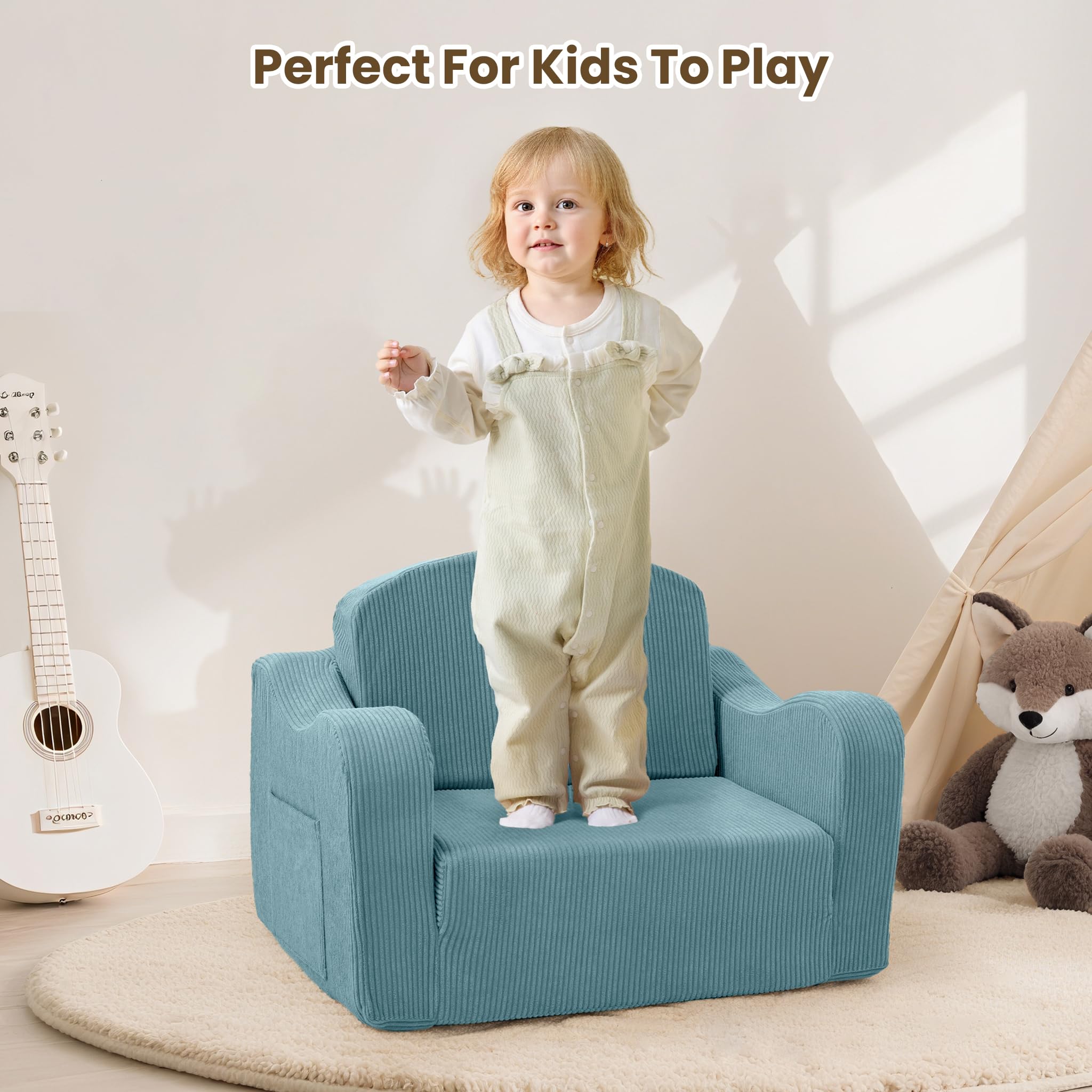 Airpanda Toddler Sofa with removable cover for easy cleaning.