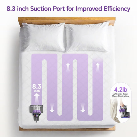 Airpher Handheld design for easy cleaning around beds.