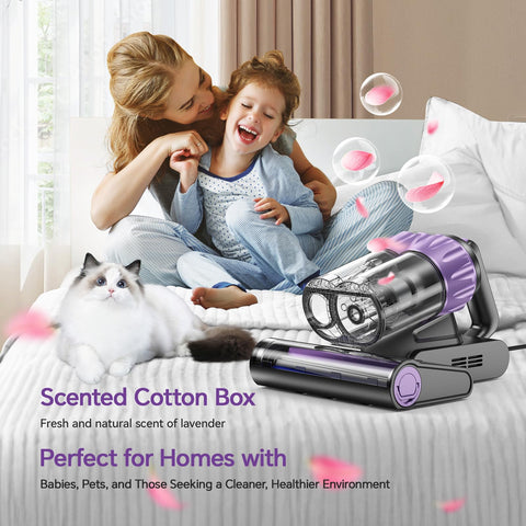 Airpher Removes pet hair from beds and sofas.