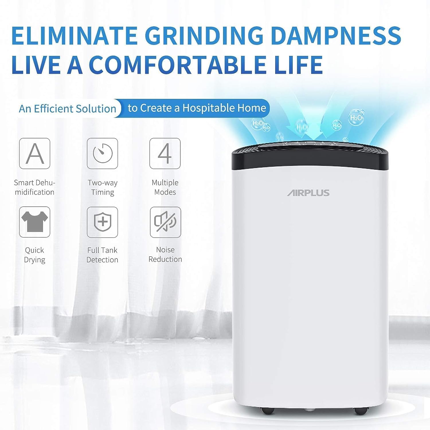 AIRPLUS AP1907 four universal casters enable smooth relocation without floor damage