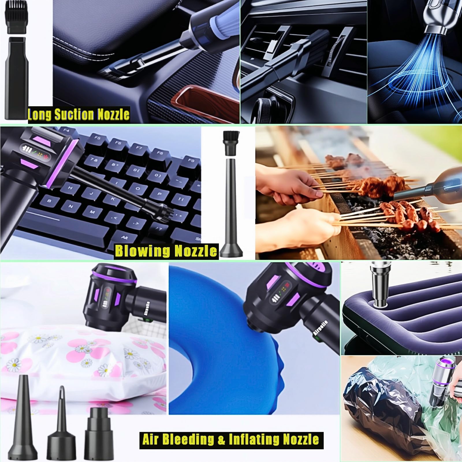 Airpollo high suction around 29000 Pa for tough dirt in car seats.