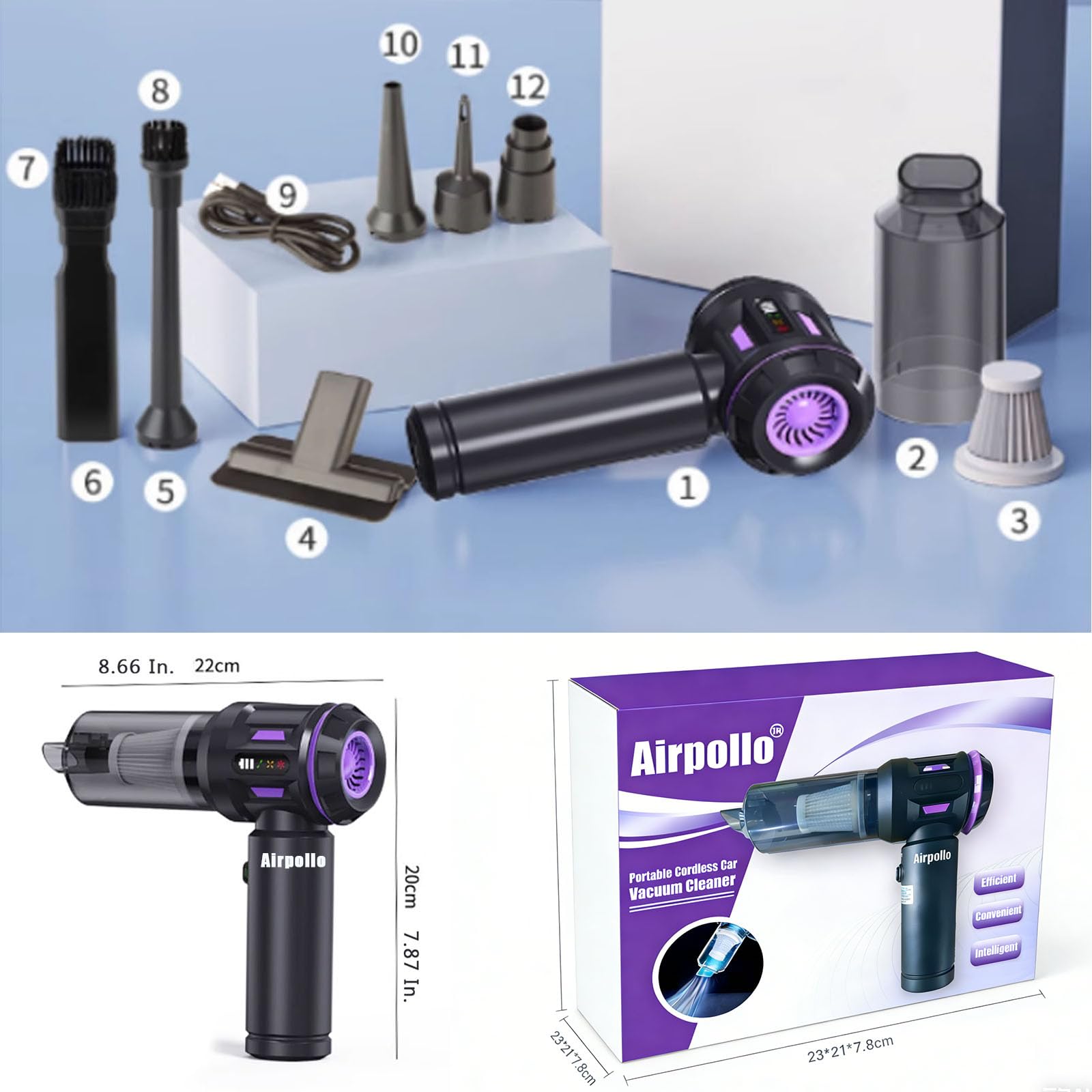 Airpollo portable power cleaner ready for home and car detailing.