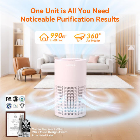 AirROMI 360-degree intake captures air from all directions.