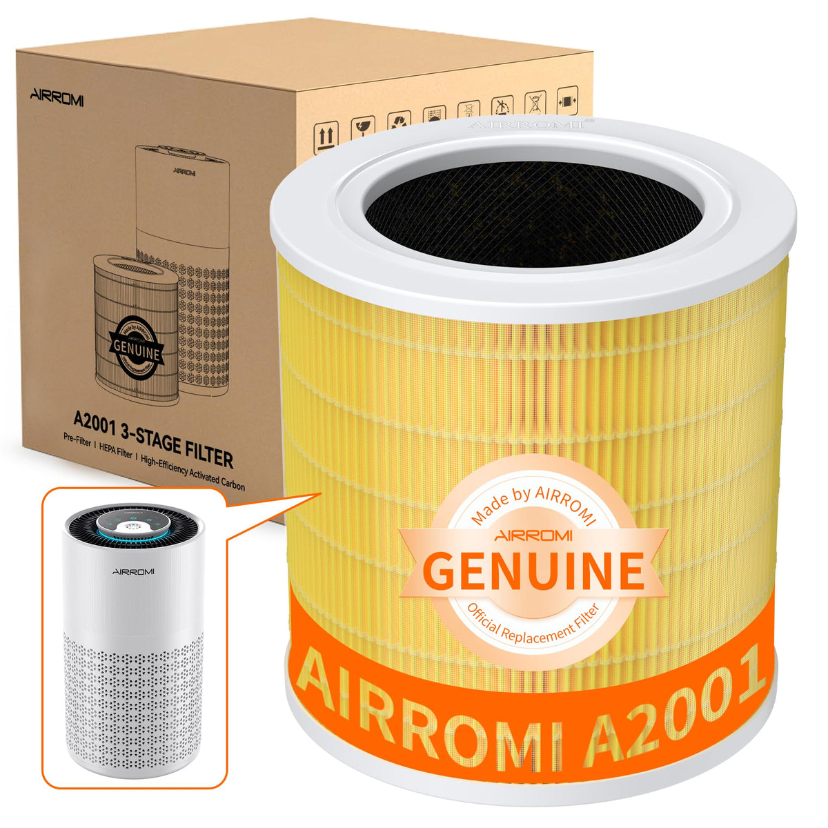 AirROMI A2001 3-in-1 filter pack enhances purification for pet owners and allergy-prone homes.