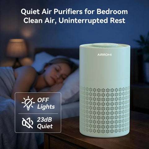 AirROMI A2001 airflow diagram highlights room coverage potential.