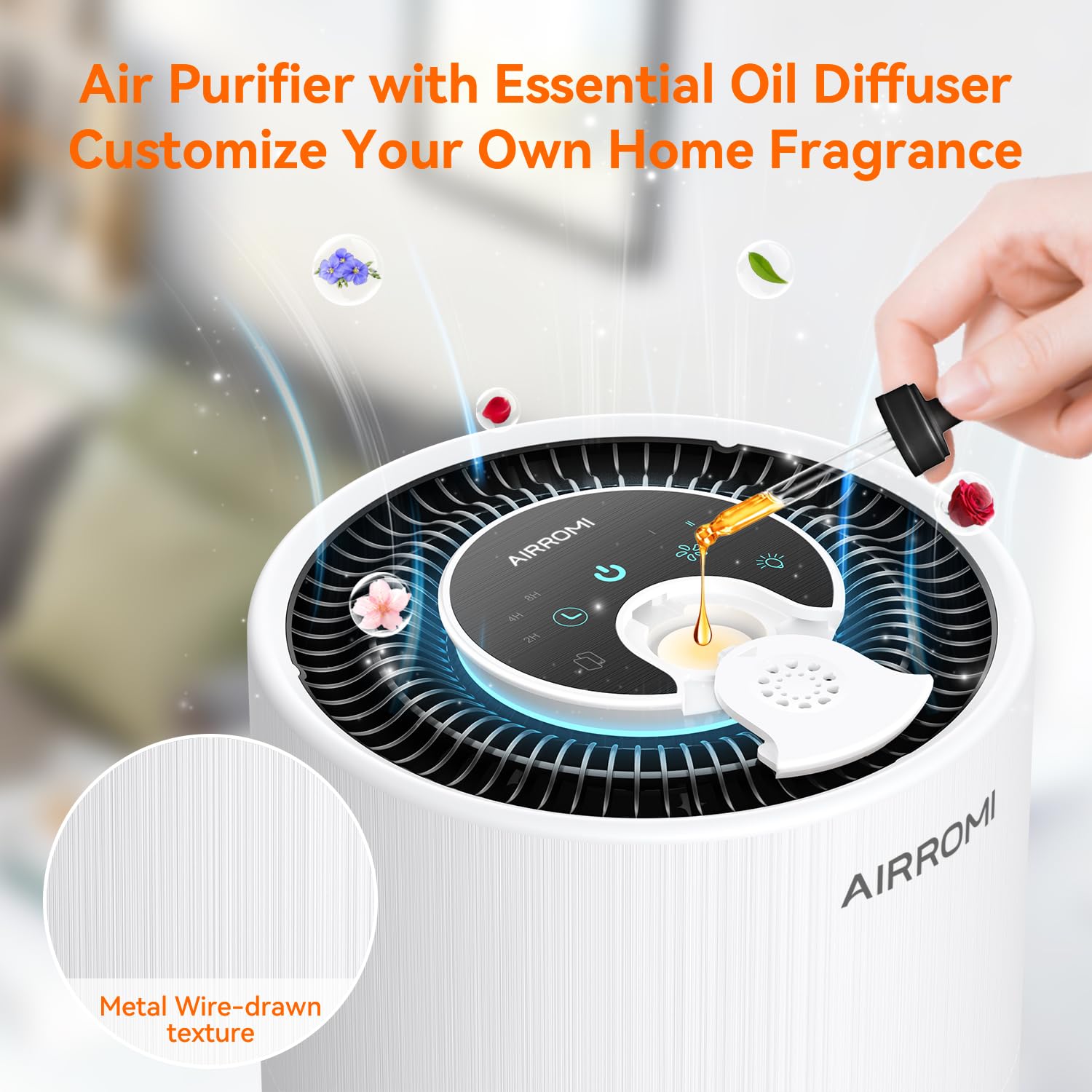 AirROMI A2001 aromatherapy pad ready for essential oils.