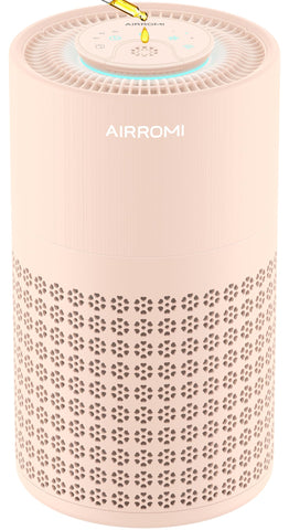 AirROMI A2001 bedroom purifier front view for quiet air cleaning