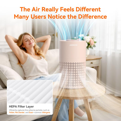AirROMI A2001 purifier coverage up to 990 ft² for larger bedrooms