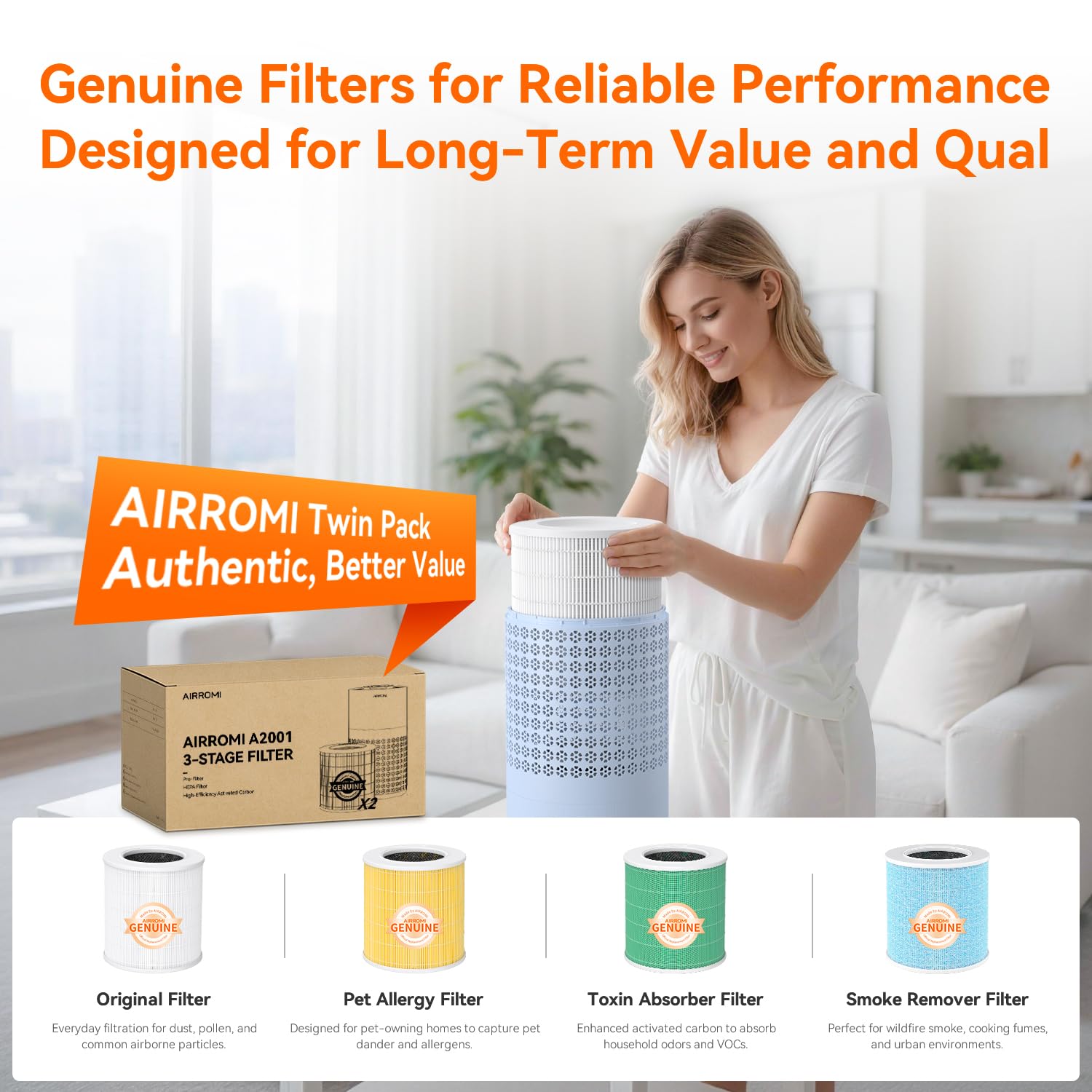 AIRROMI A2001 easy filter replacement reminder helps maintenance