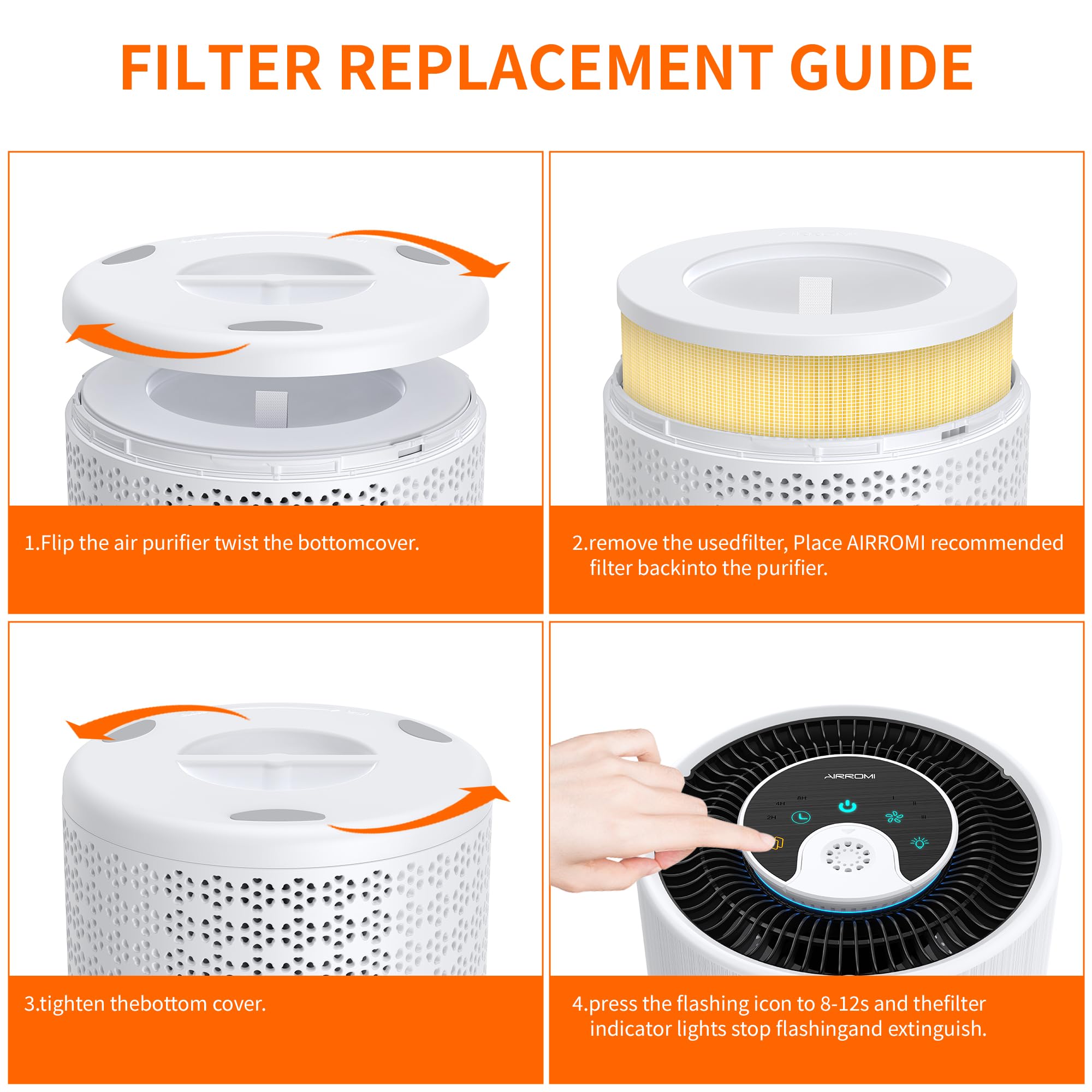 AirROMI A2001 easy installation guide supports quick, tool-free replacement.