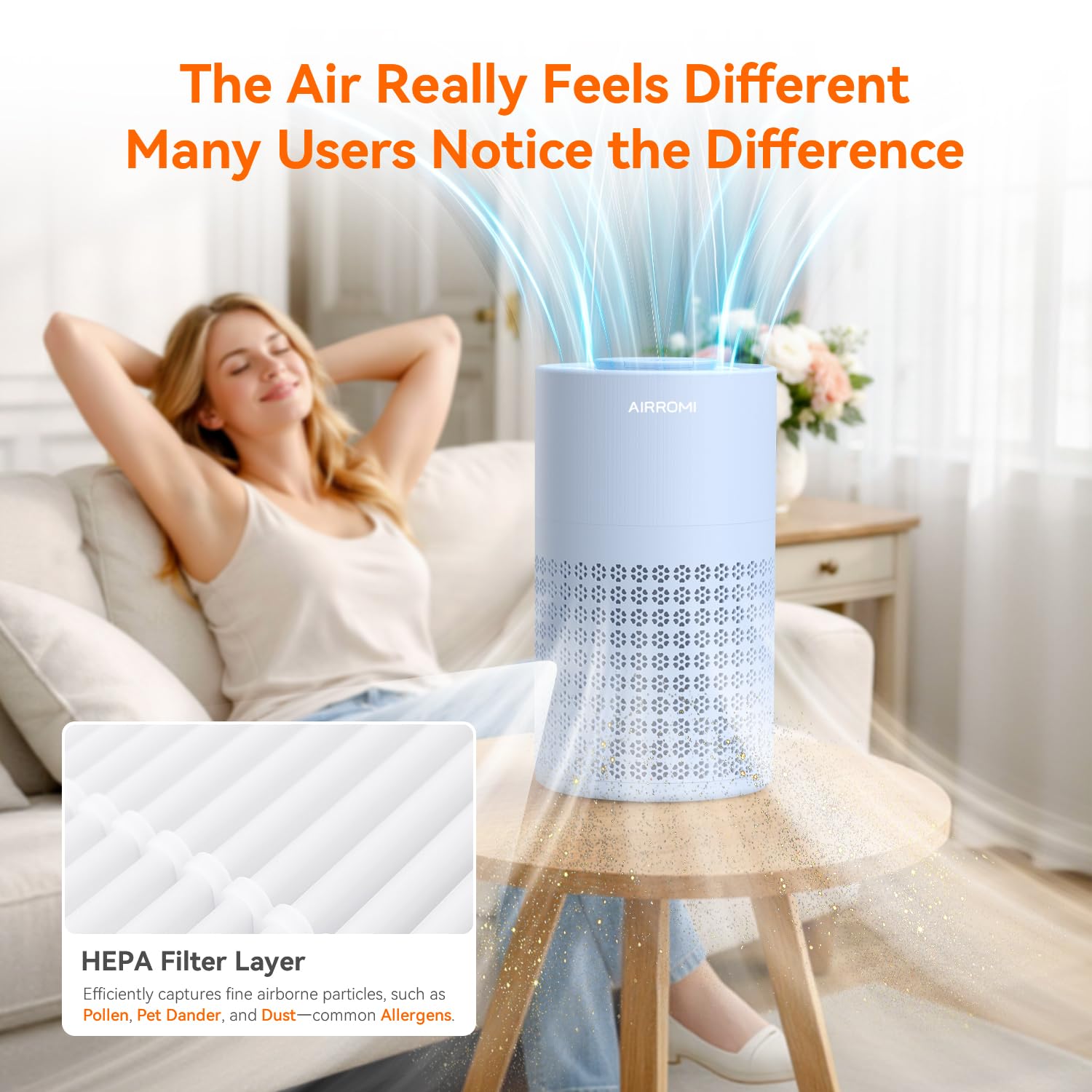 AIRROMI A2001 energy-saving 18W motor reduces power use