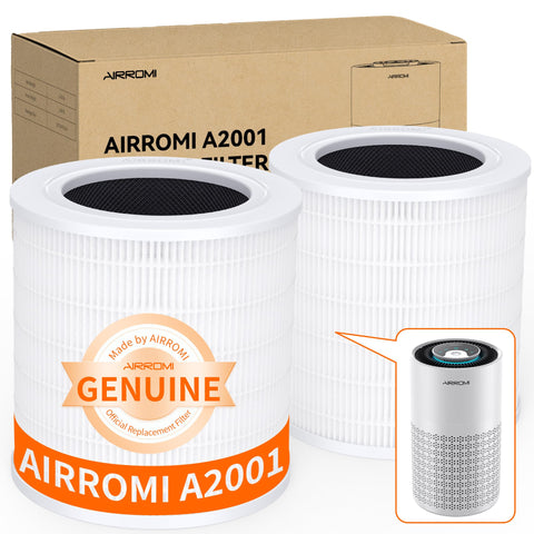 AirROMI A2001 filter front view showing 3-in-1 filtration for cleaner air