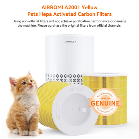 AirROMI A2001 filter side view, slim profile for easy placement