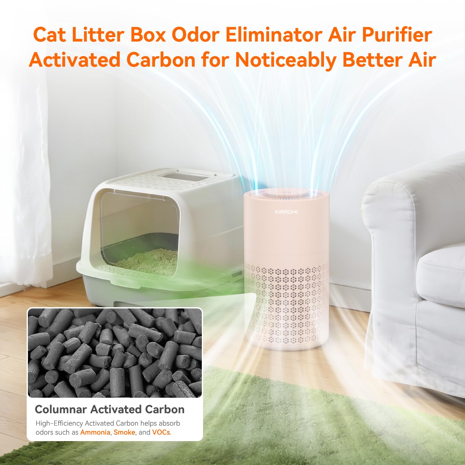 AirROMI A2001 true HEPA and activated carbon filters in place
