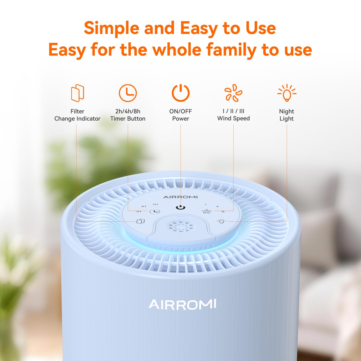 AIRROMI A2001 pet hair and dander removal for cleaner spaces