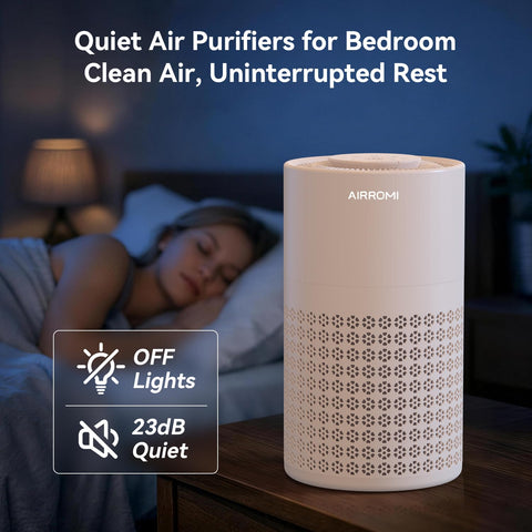 AirROMI A2001 sleep mode with night light for restful evenings