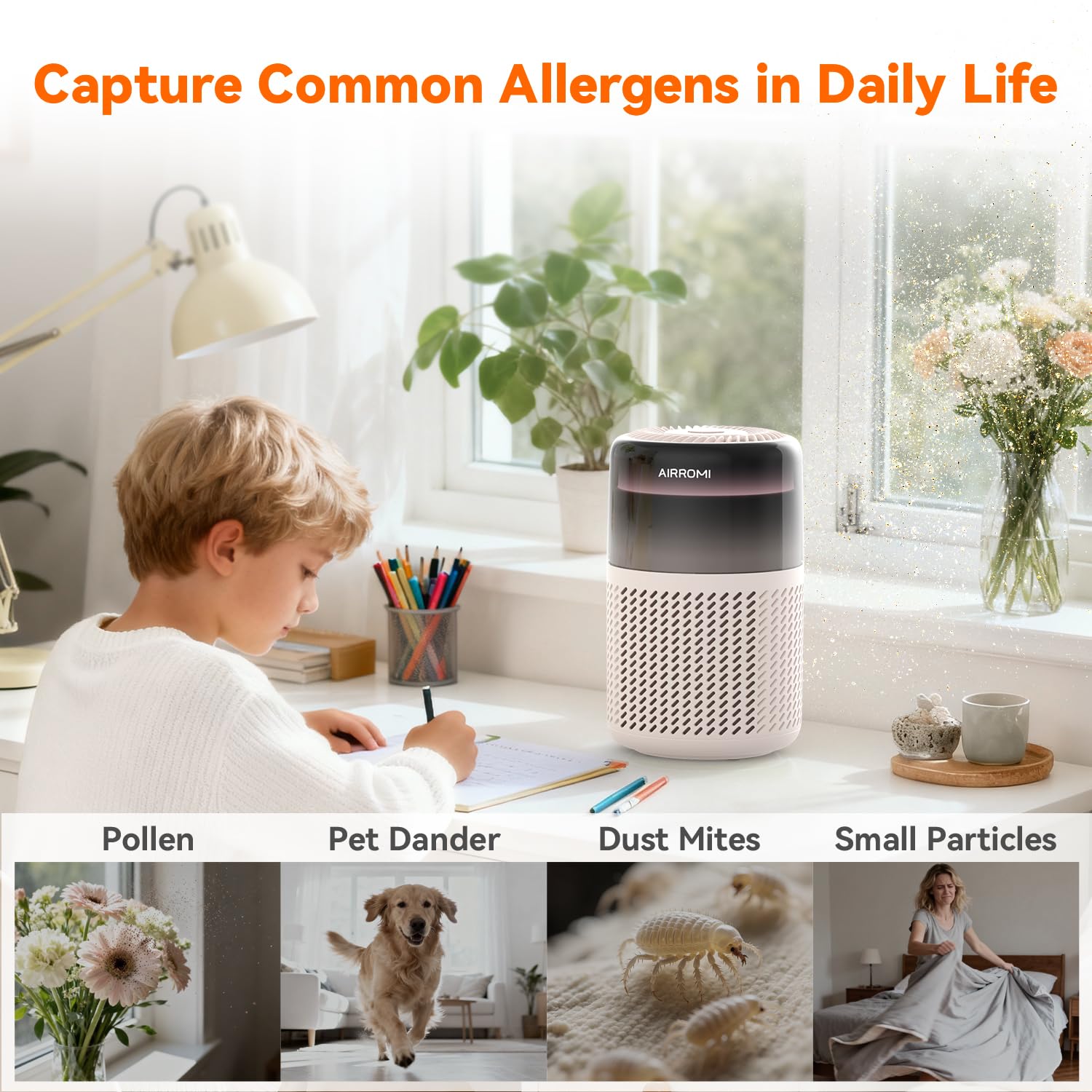 AirROMI A2005 fragrance diffuser adds a fresh scent.