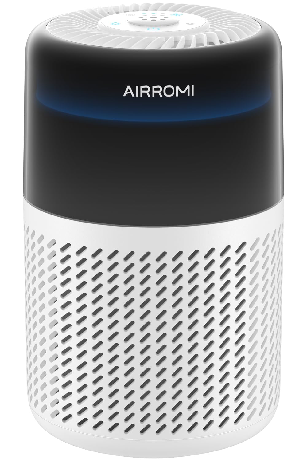 AirROMI A2005 front view in white; compact for small bedrooms.