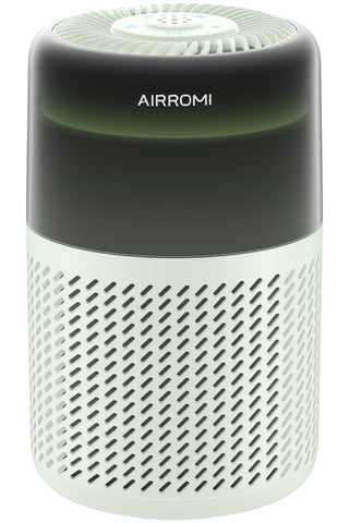 AirROMI A2005 front view shows a compact purifier for rooms and odor control.
