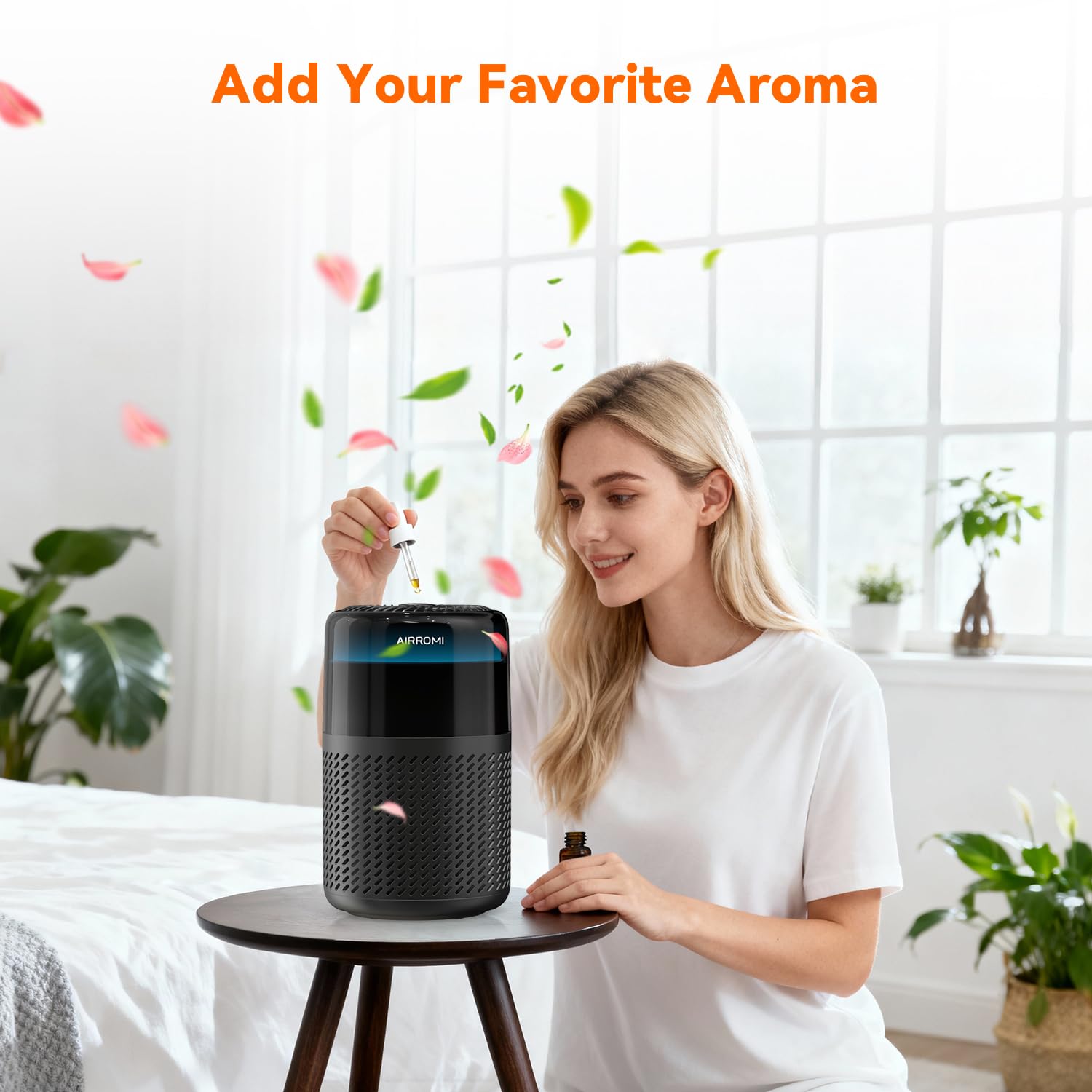 AIRROMI A2005 HEPA filter captures dust, pollen, smoke and allergens.