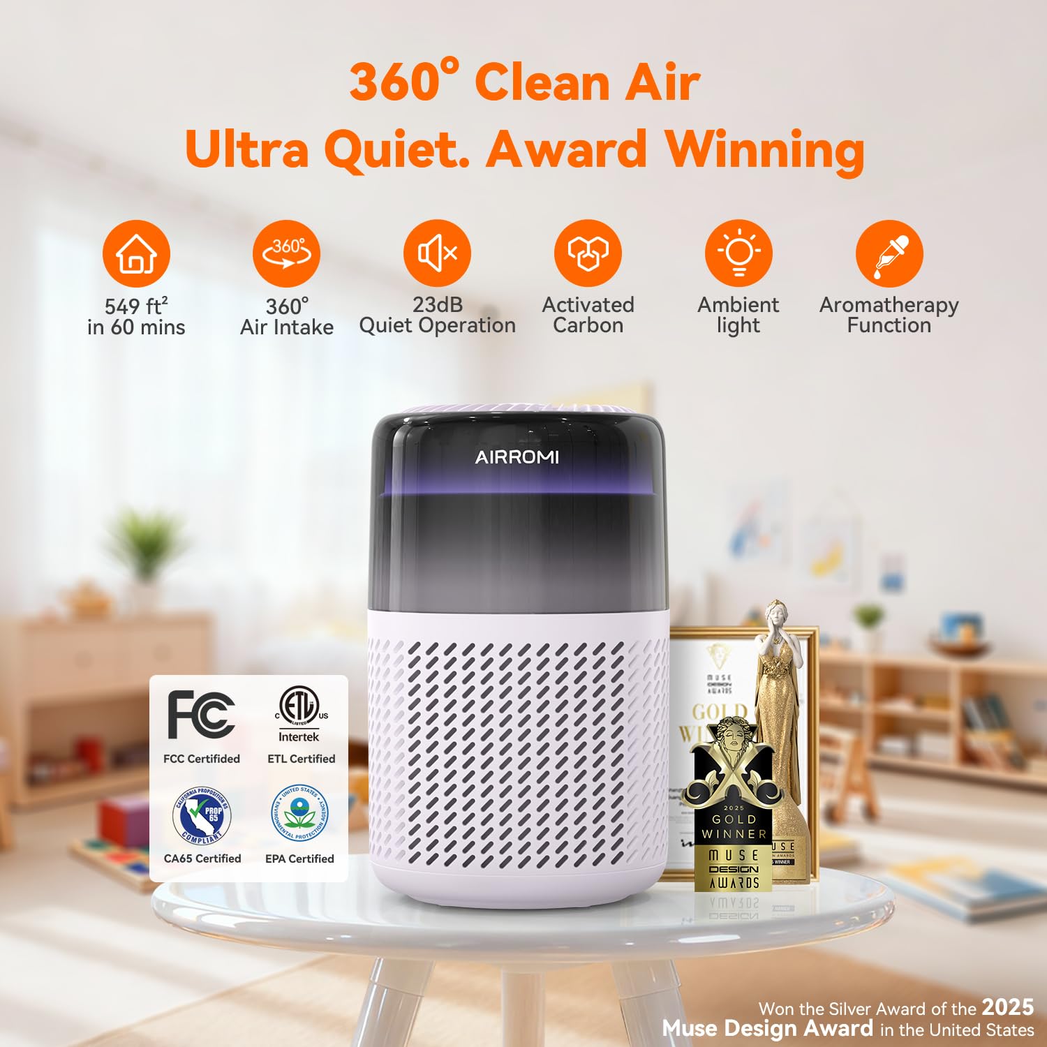 AirROMI A2005 demonstrates pet odor elimination ideal for homes with cats and dogs.