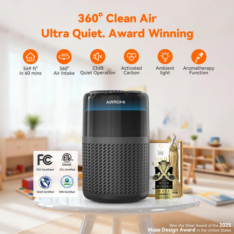 AIRROMI A2005 pet odor removal helps reduce litter box and pet smells.