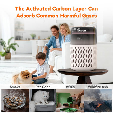 AirROMI A2005 ultra-quiet sleep mode ensures peaceful nights.