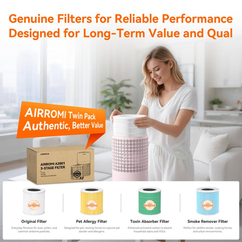 AirROMI pink hue enhances room decor while purifier works.