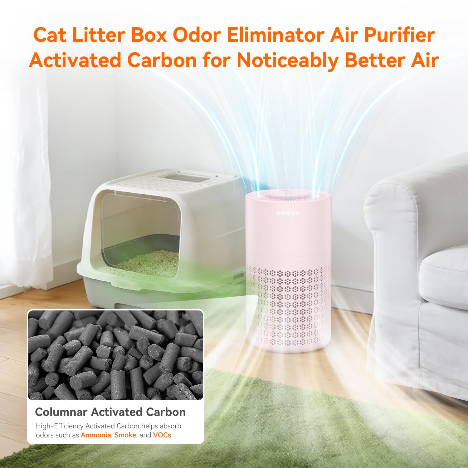 AirROMI filters kitchen smoke and cooking odors effectively.