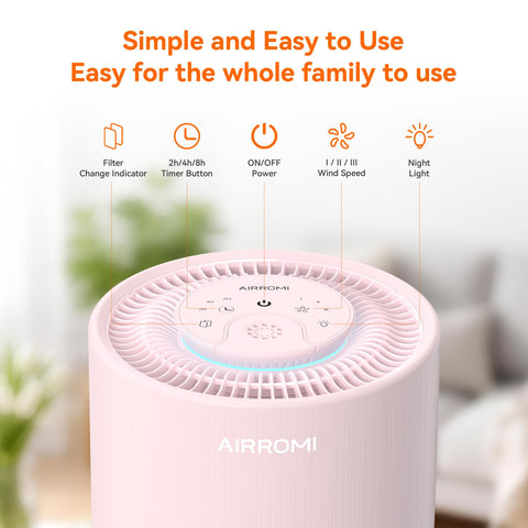 AirROMI purifier tackles pet dander, hair, and dust.