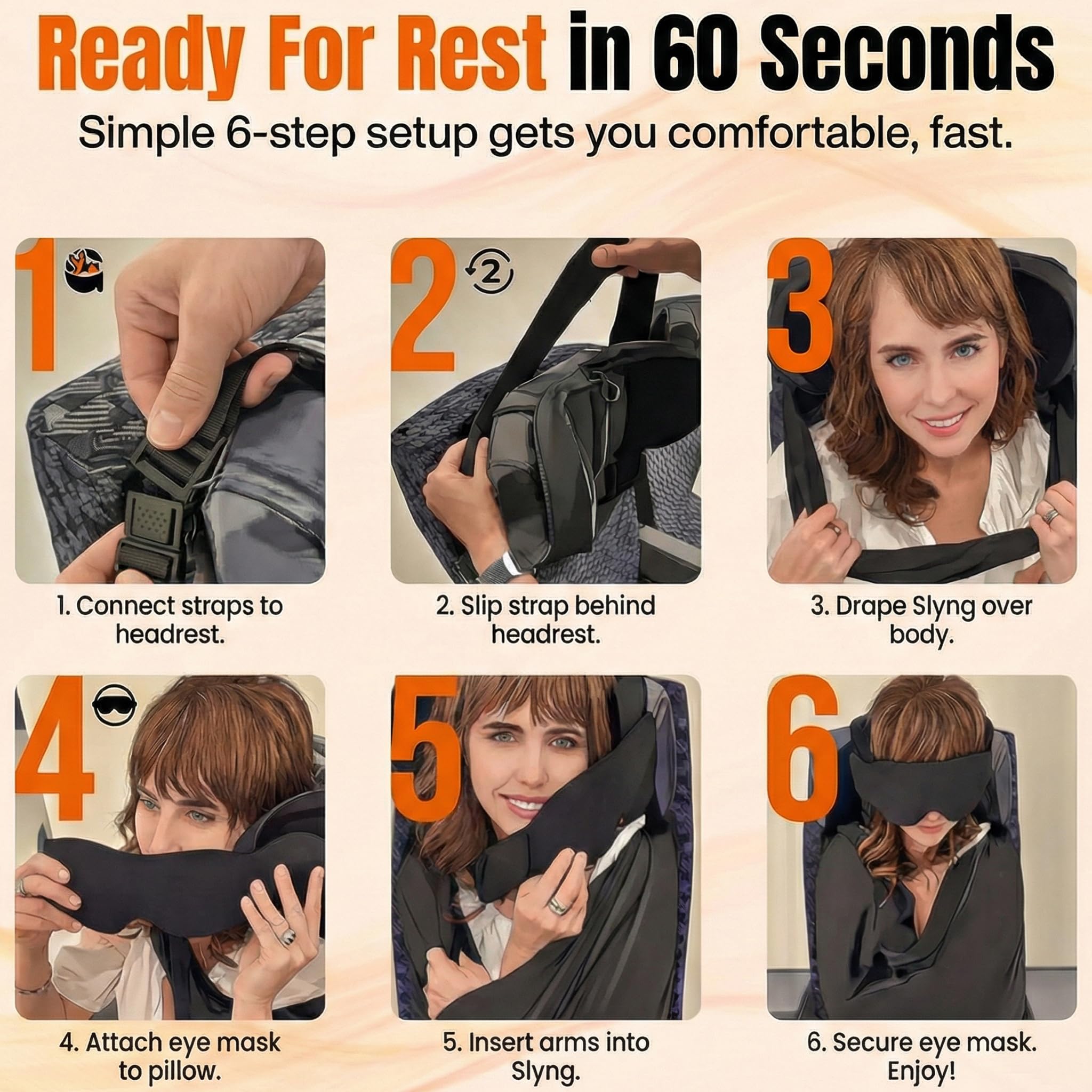 AirSlyng carry-on friendly design fits in overhead bins.