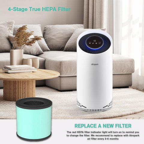 Airspark AS200/AS300 compatible filter demonstrates easy swap and sustained purifier performance.