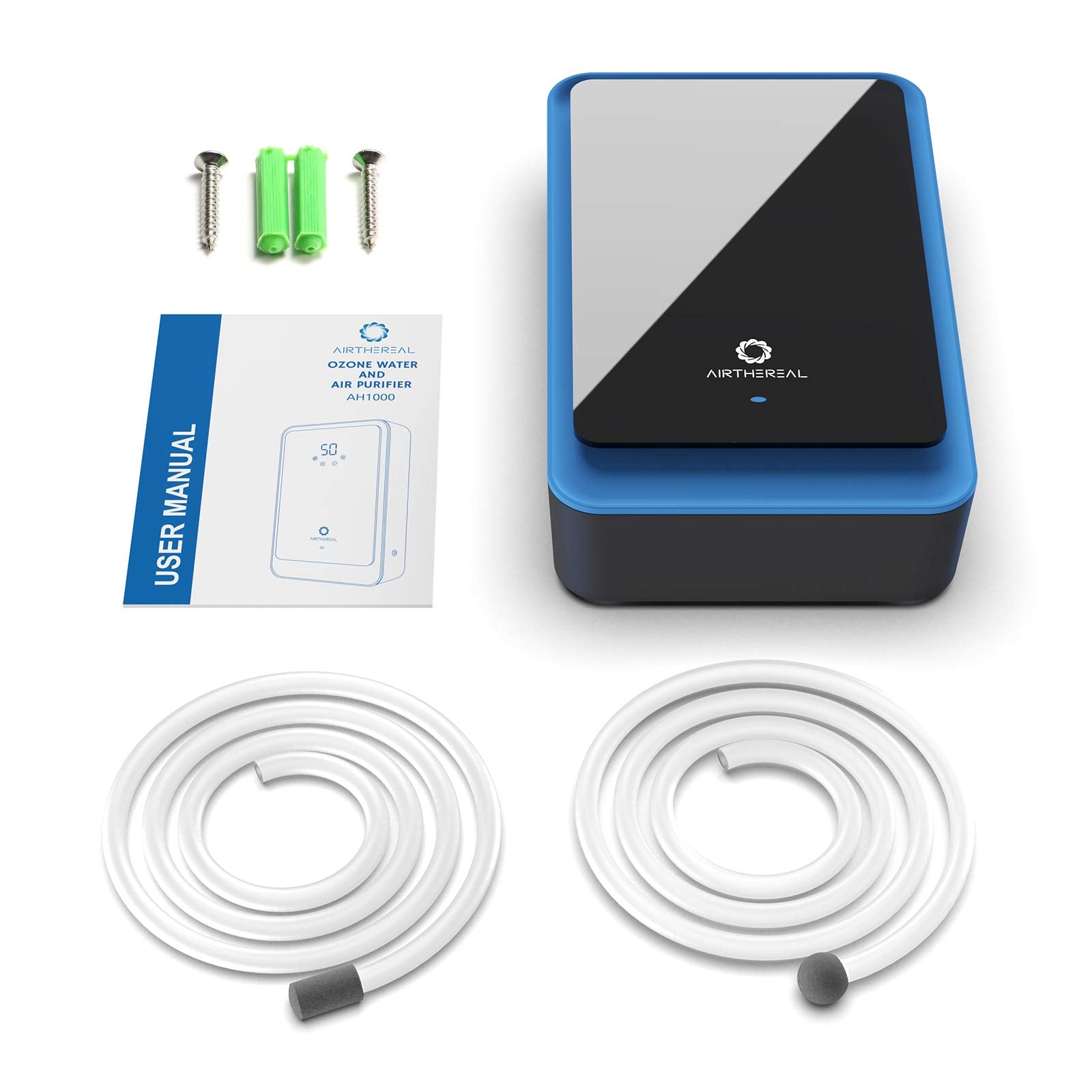 Airthereal AH1000 portable design shown in multiple rooms for flexibility.