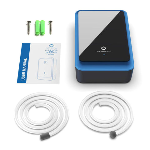 Airthereal AH1000 portable design shown in multiple rooms for flexibility.