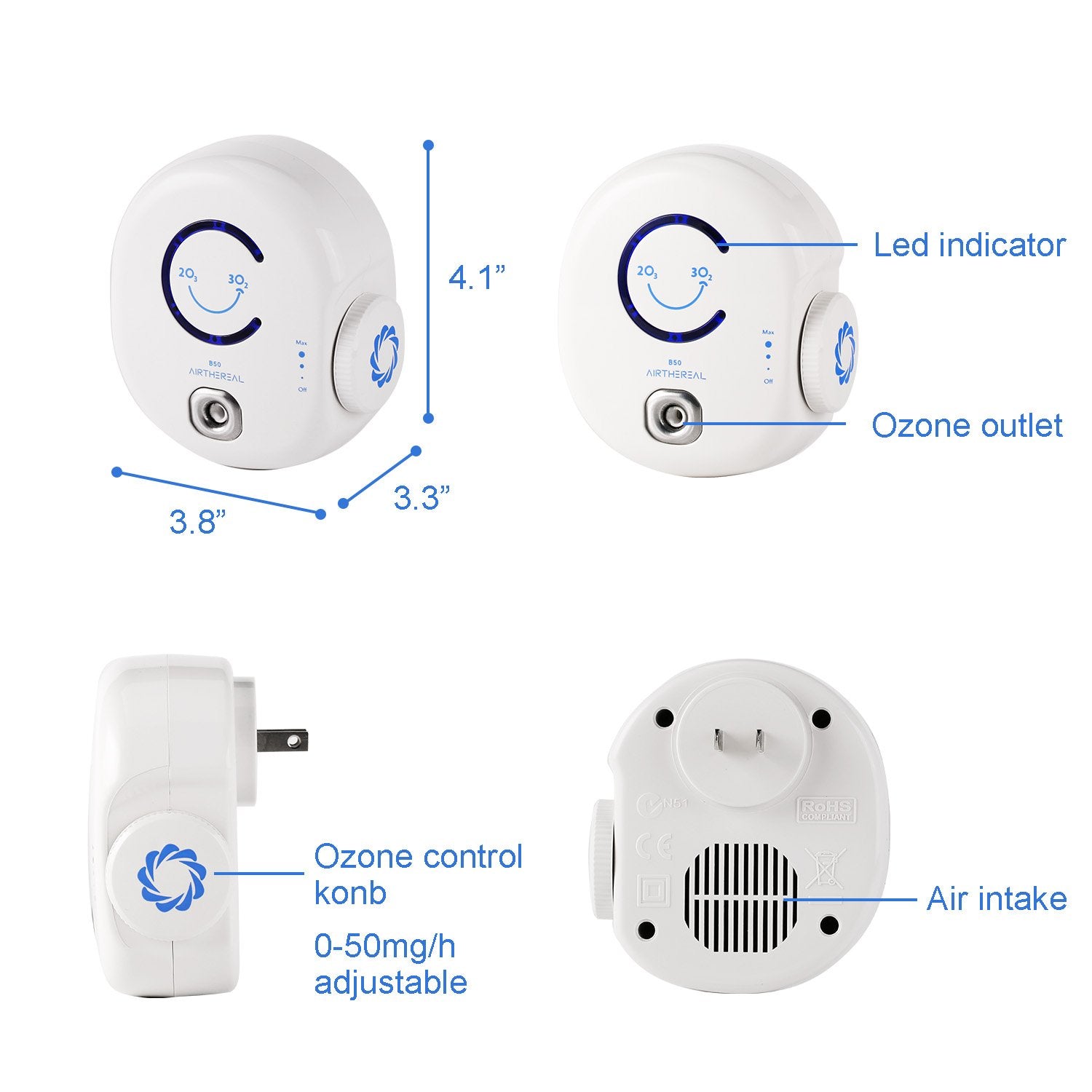 Airthereal B50 Mini ready for travel deodorizing hotel rooms during trips.