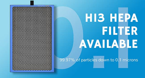 Airthereal H13 replacement filter being unwrapped for quick installation.