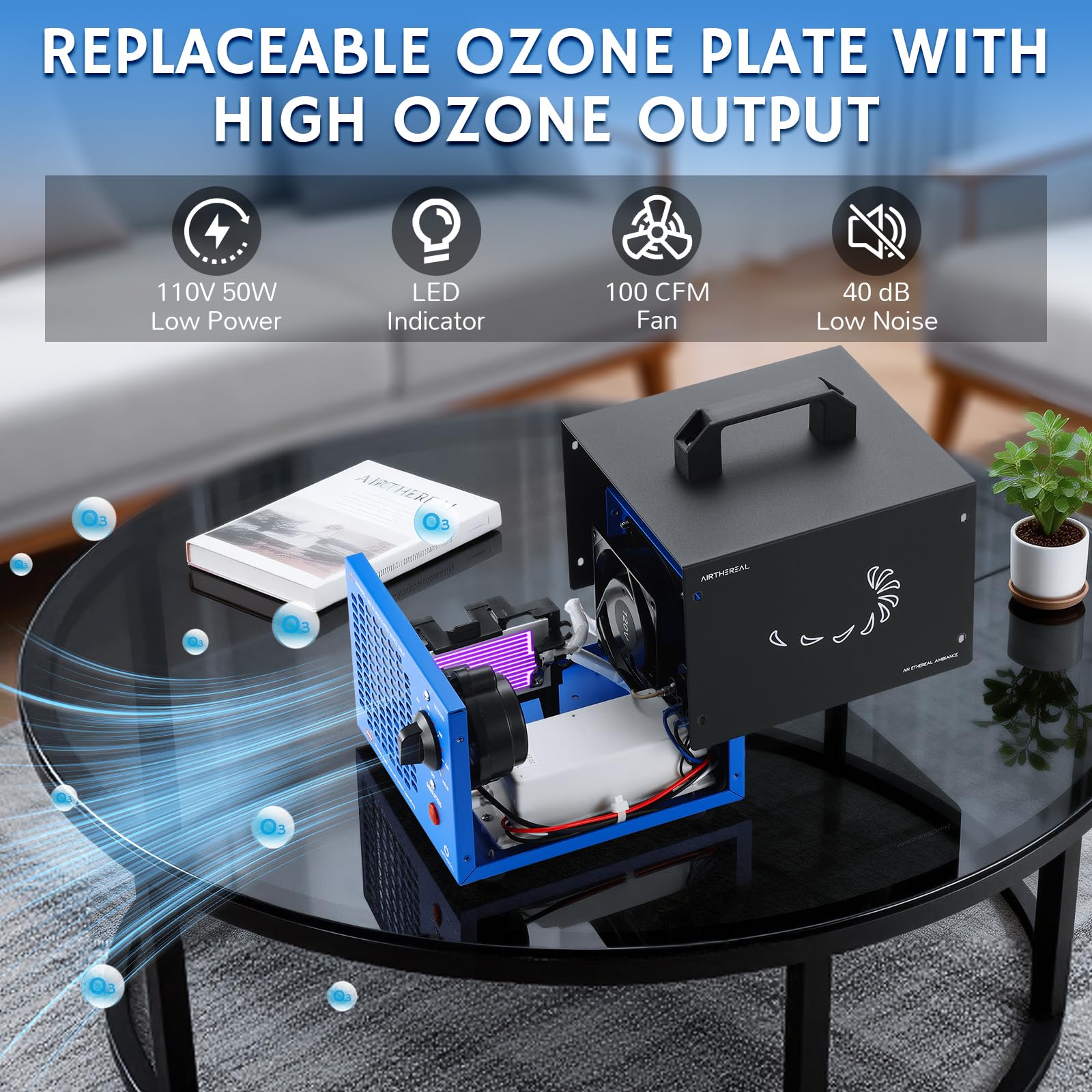 Airthereal MA5000 treating basement odors for freshness.