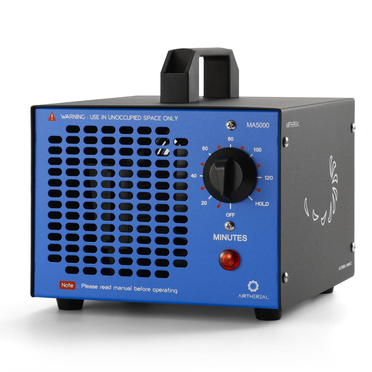 Airthereal MA5000 front view ozone generator for large-space odor removal.