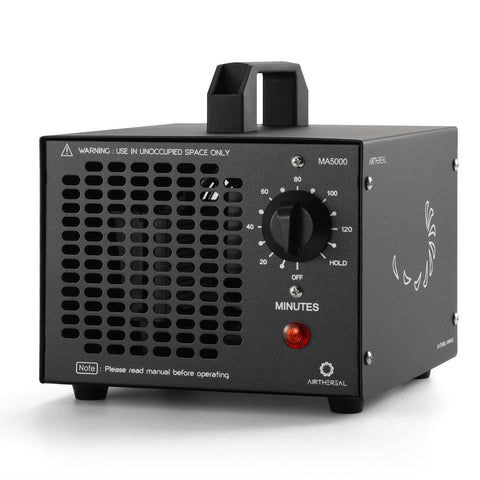 Airthereal MA5000 ozone machine in use delivering strong odor reduction in a room