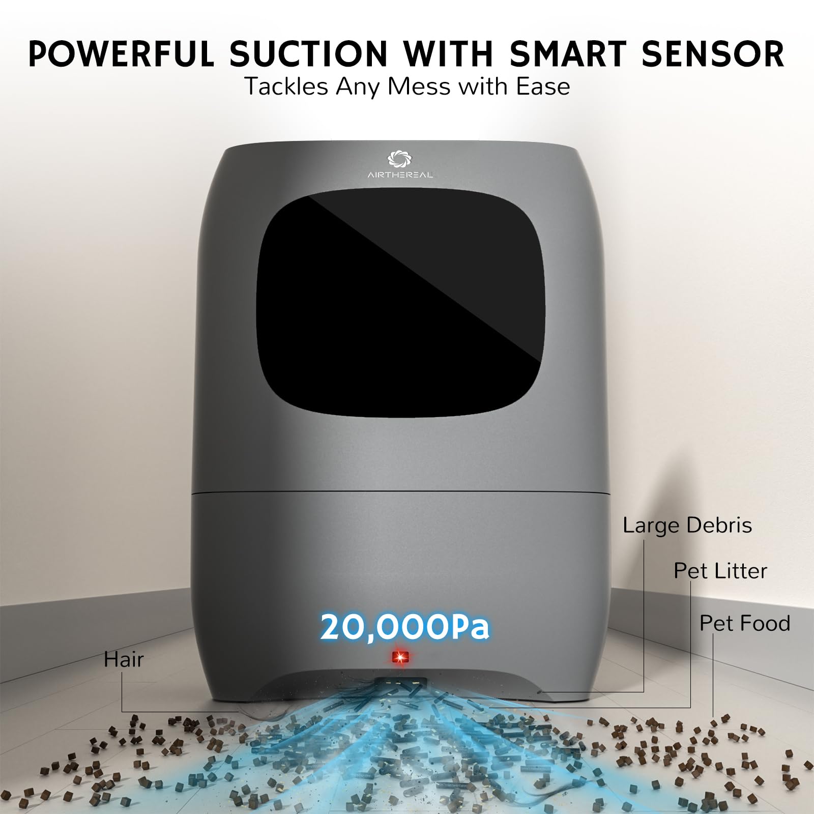 AirThereal T1 activated carbon filter close-up emphasizes odor control and filtration