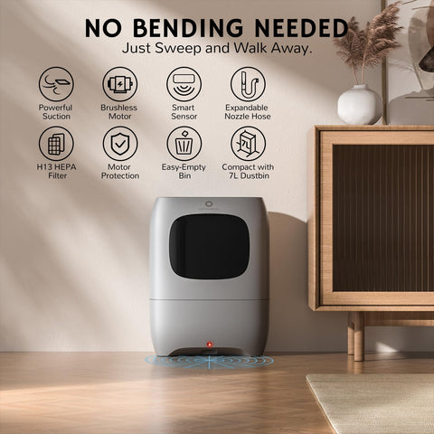 AirThereal T1 infrared sensor detection shows automatic activation for effortless cleaning