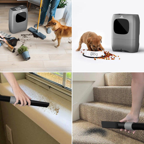 AirThereal T1 sensor-bin close-up demonstrates easy, no-bend dirt disposal