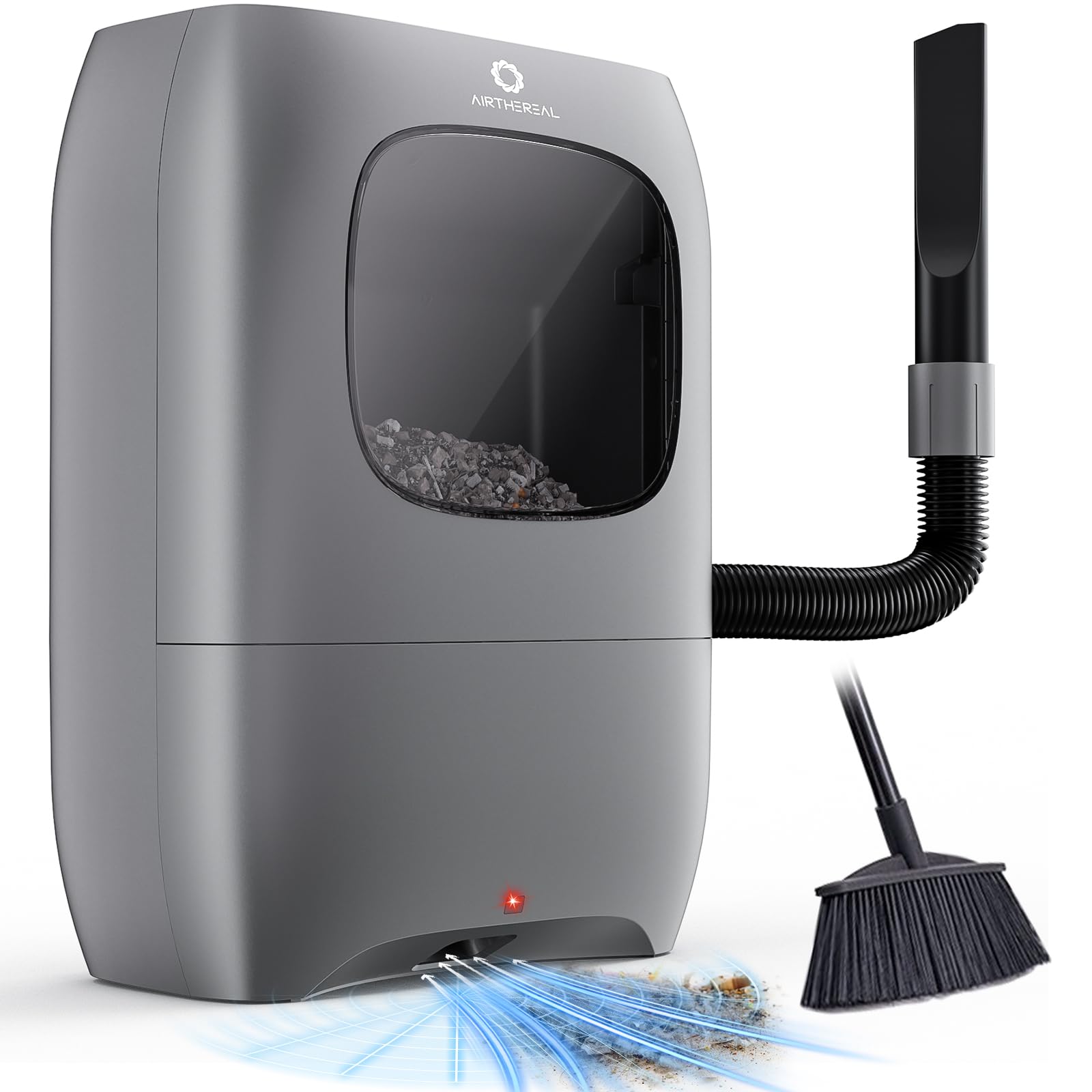 AirThereal T1 touchless dustpan front view for quick, hands-free sweeping