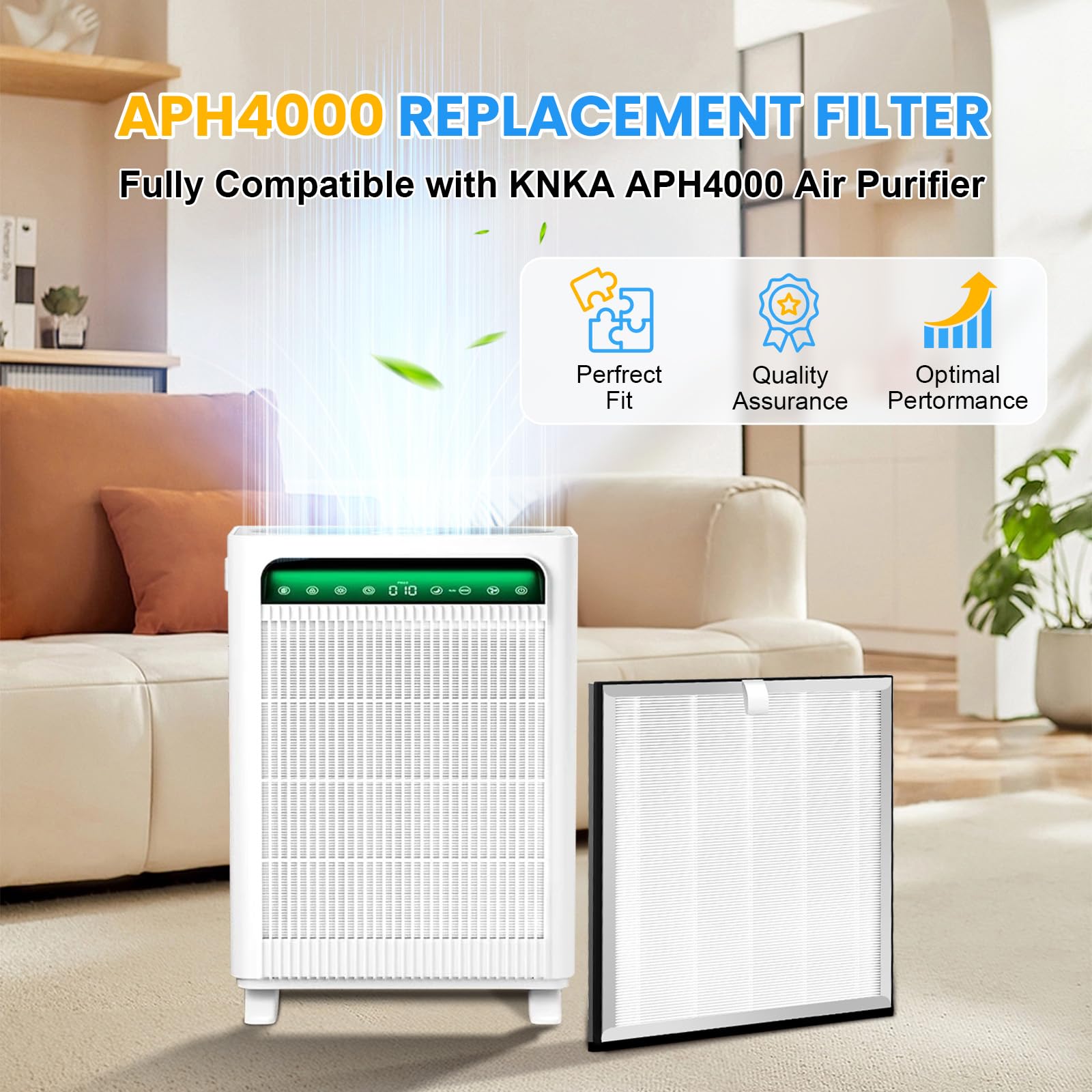 Airtiancai APH4000 filter 3-stage filtration design emphasizes cleaner air.