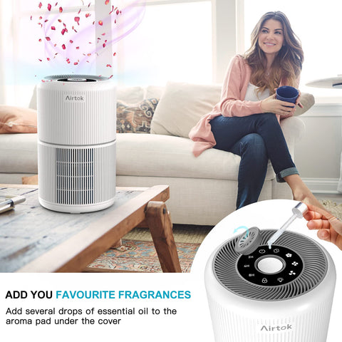 AIRTOK 2-Pack Air Purifier control panel for quick settings