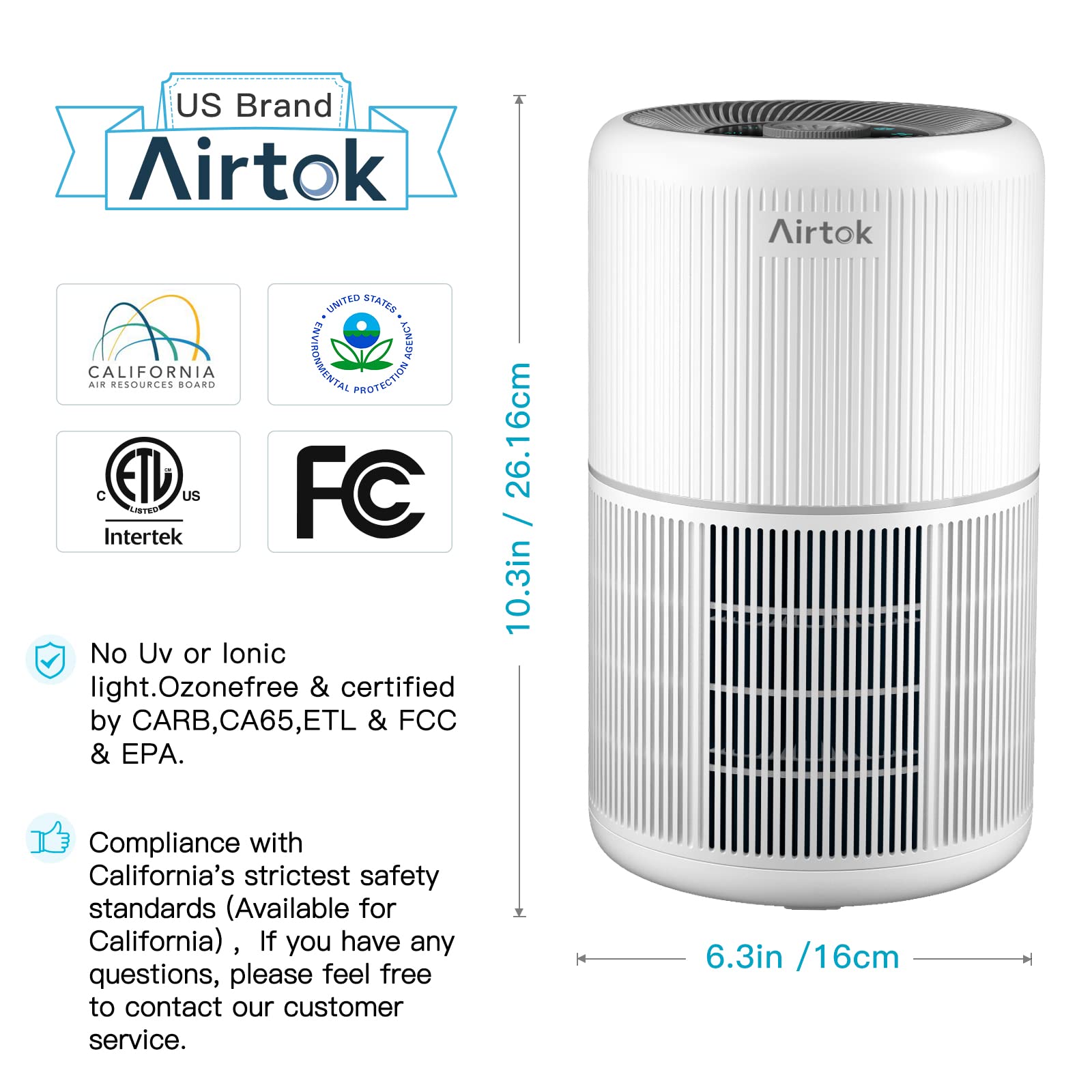 AIRTOK 2-Pack Air Purifier ultra-low-noise sleep mode in action