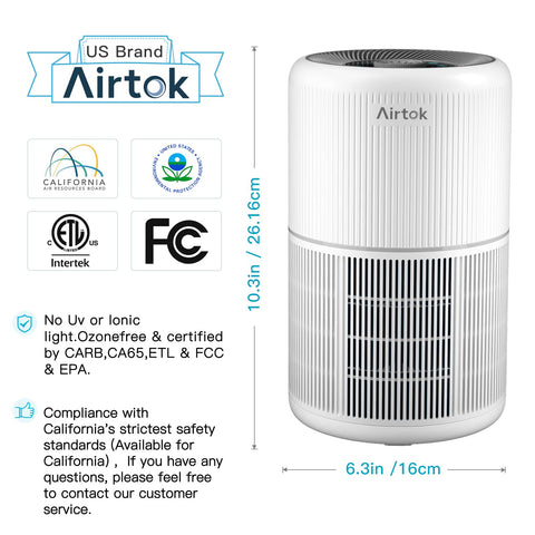 AIRTOK 2-Pack Air Purifier ultra-low-noise sleep mode in action