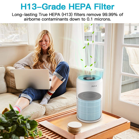 AIRTOK AP0601 HEPA filter close-up capturing tiny particles
