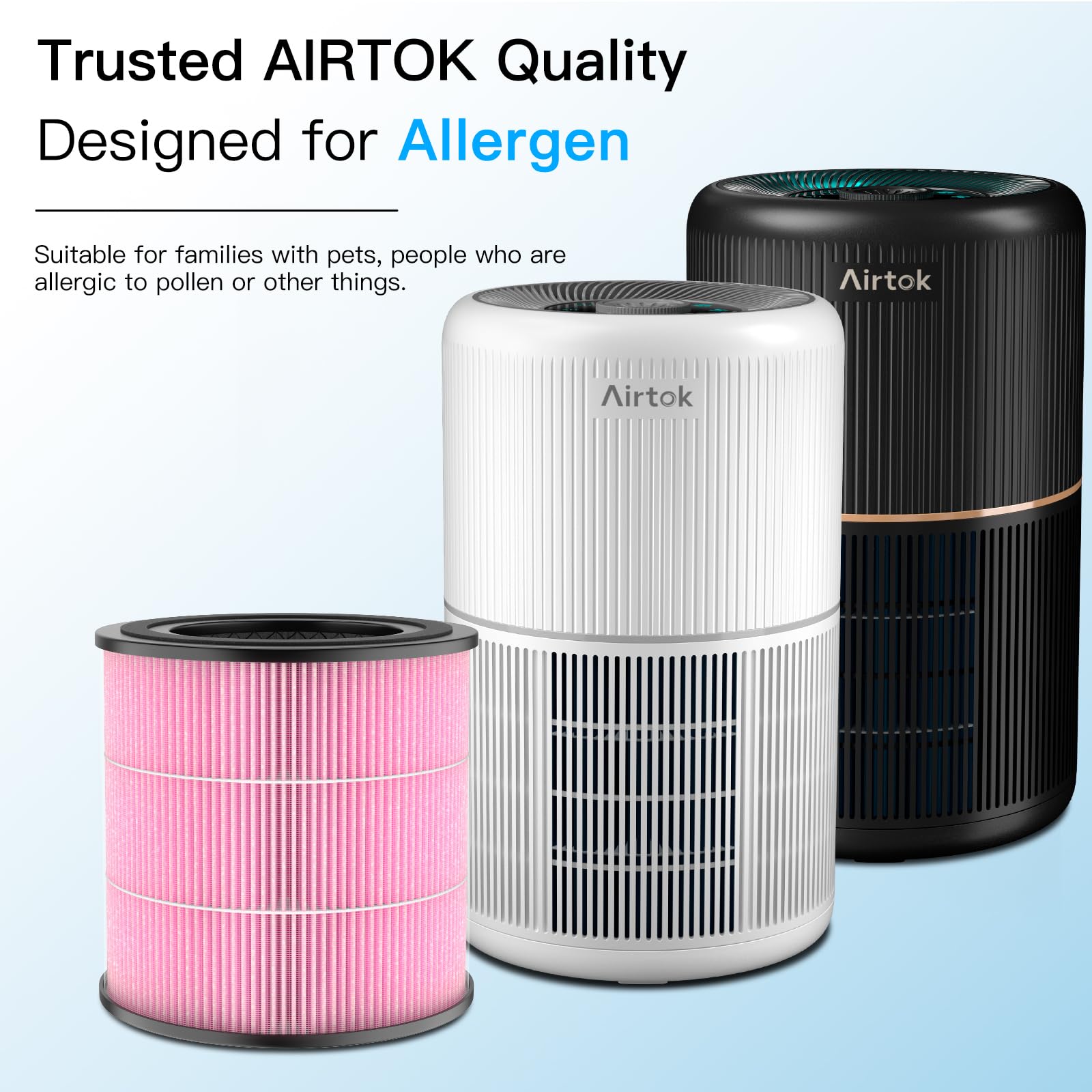 AIRTOK AP0601 HEPA filter close-up delivering high-efficiency particle capture