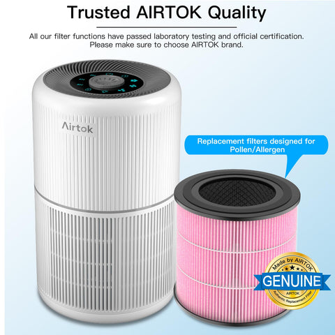 AIRTOK AP0601 nylon pre-filter close-up captures hair and lint before filtration